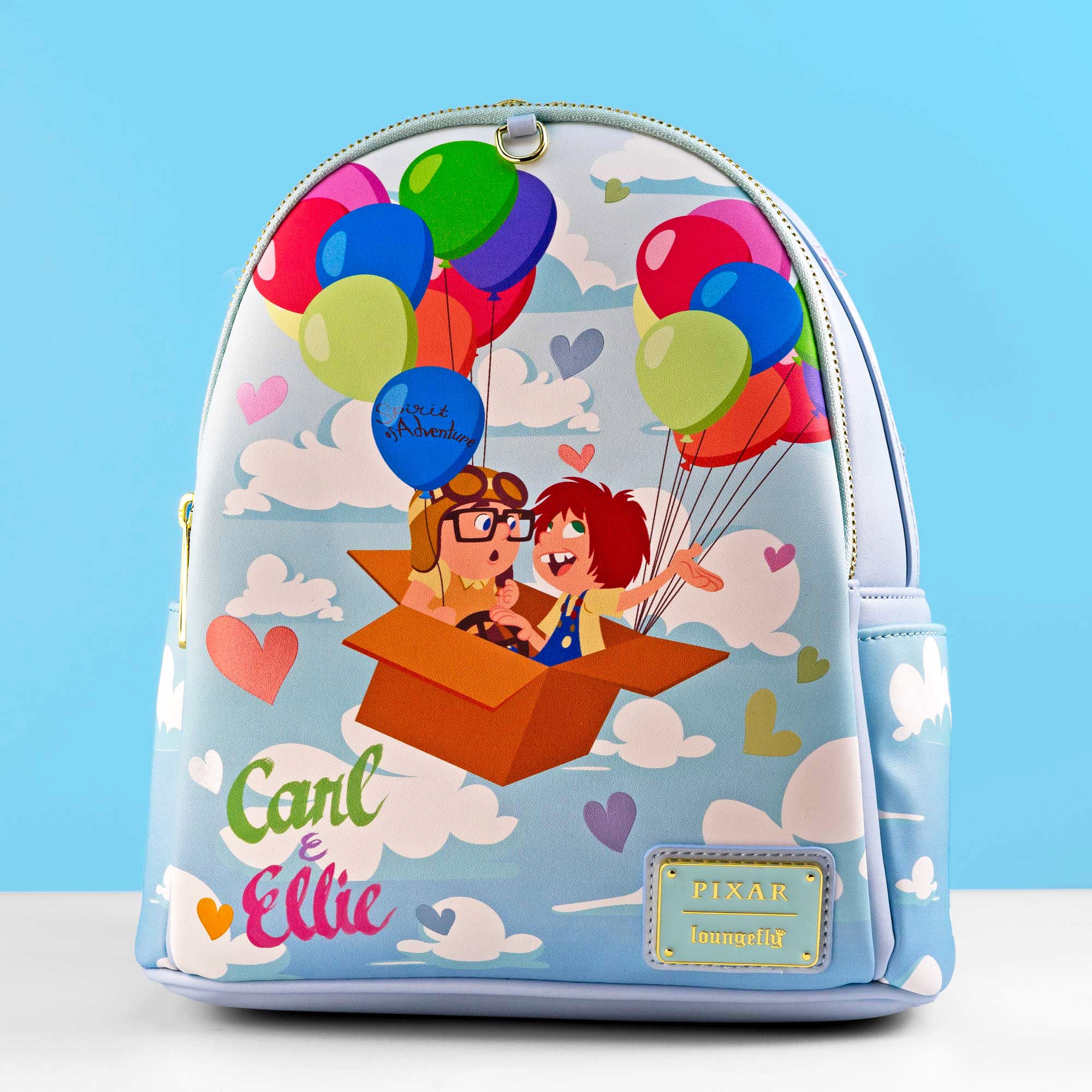 Loungefly x Disney Pixar Up Carl and Ellie Foil Hearts Balloons Mini Backpack With Coin Bag - Image 2