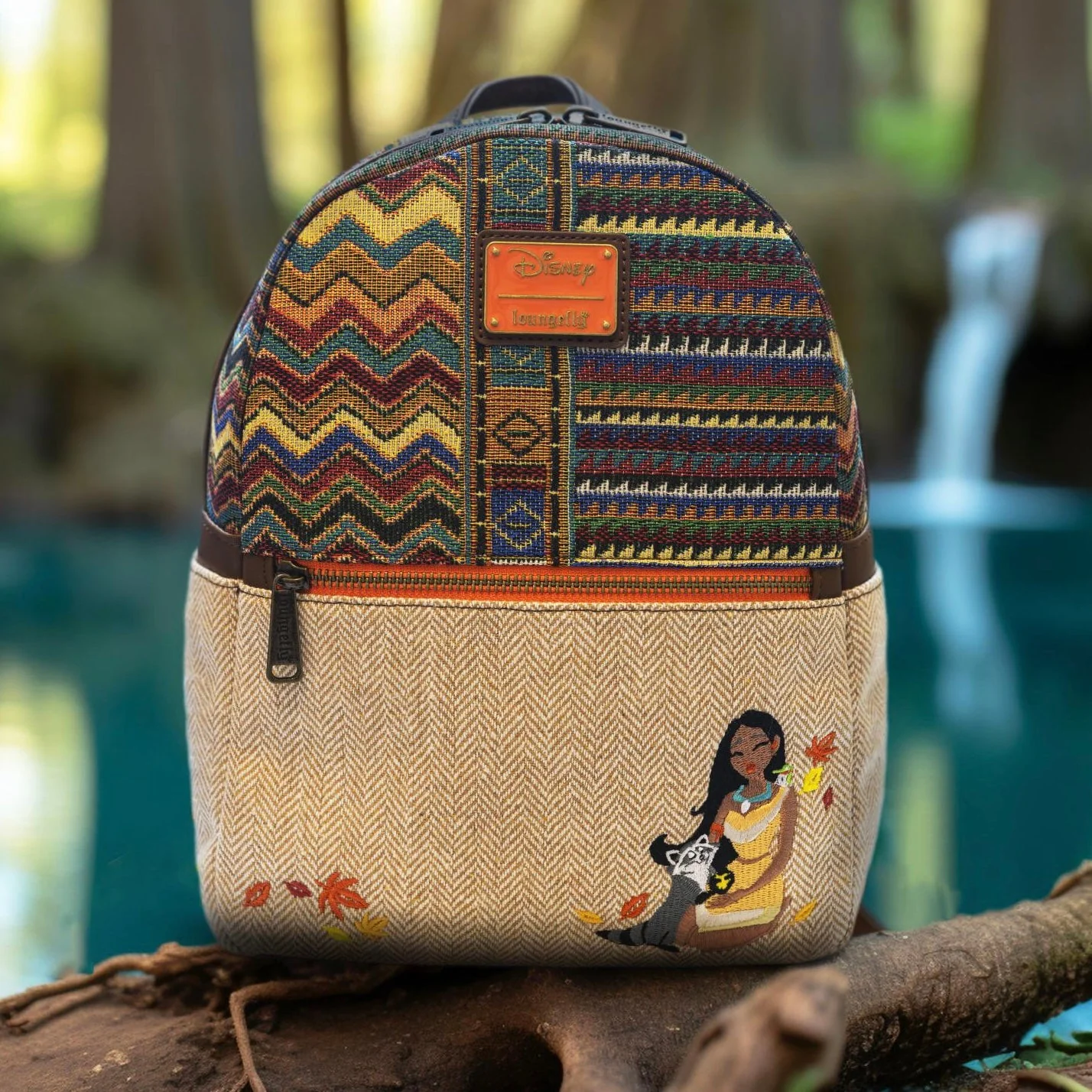 Loungefly x Disney Pocahontas and Meeko Woven Mini Backpack - Image 7