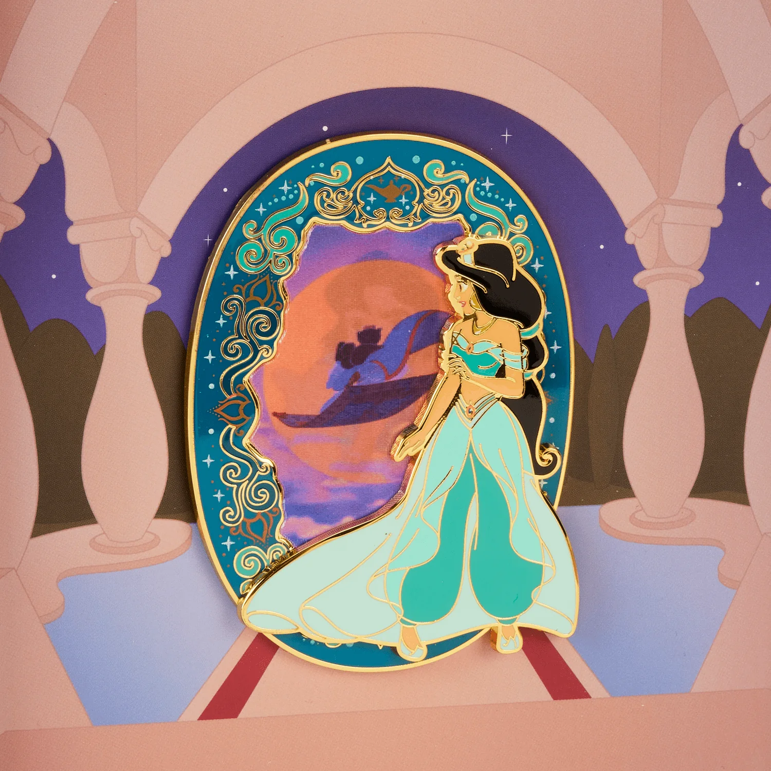 Loungefly x Disney Princess Jasmine Lenticular 3 Inch Pin - Image 4