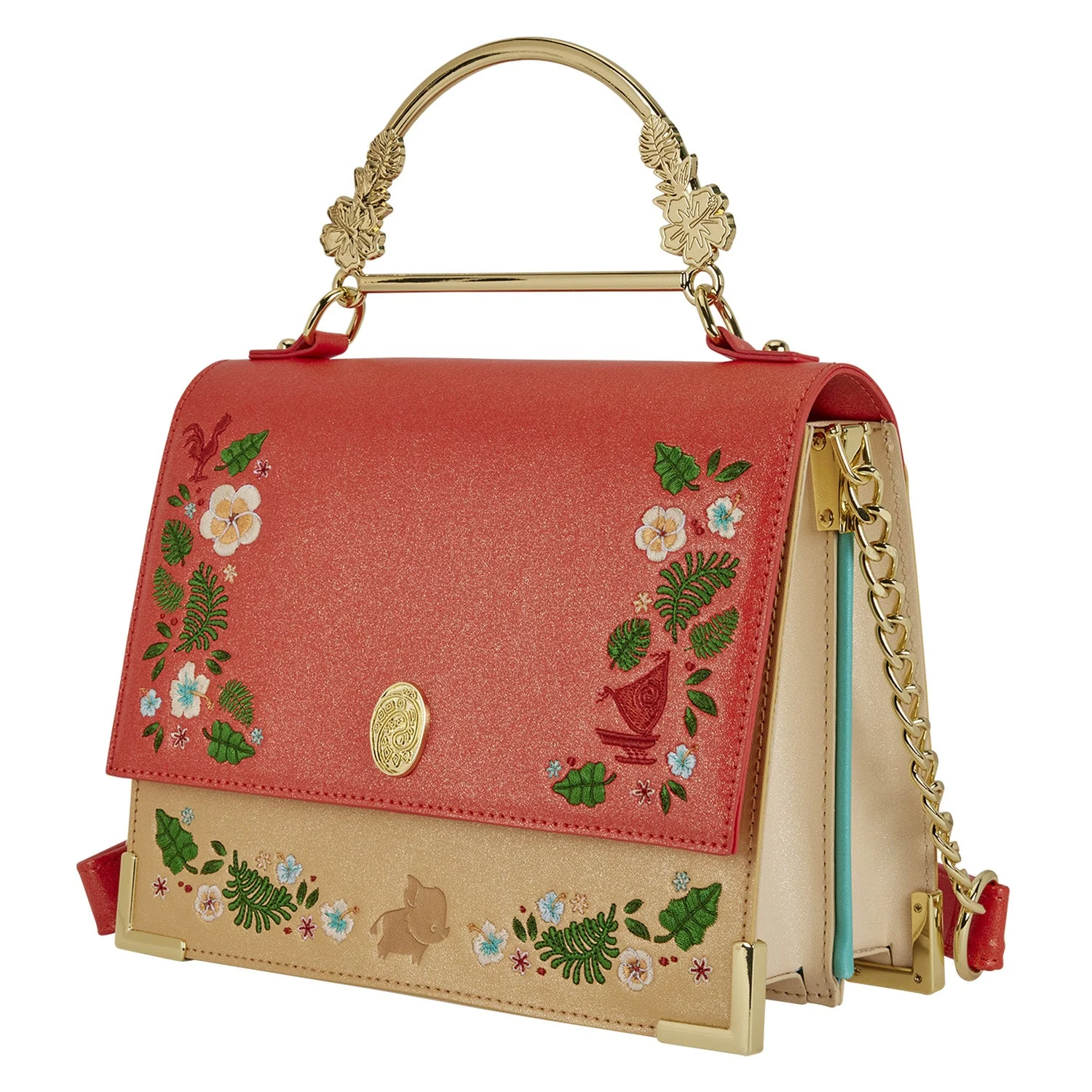 Loungefly x Disney Princess Moana Floral Handle Crossbody Bag - Image 2