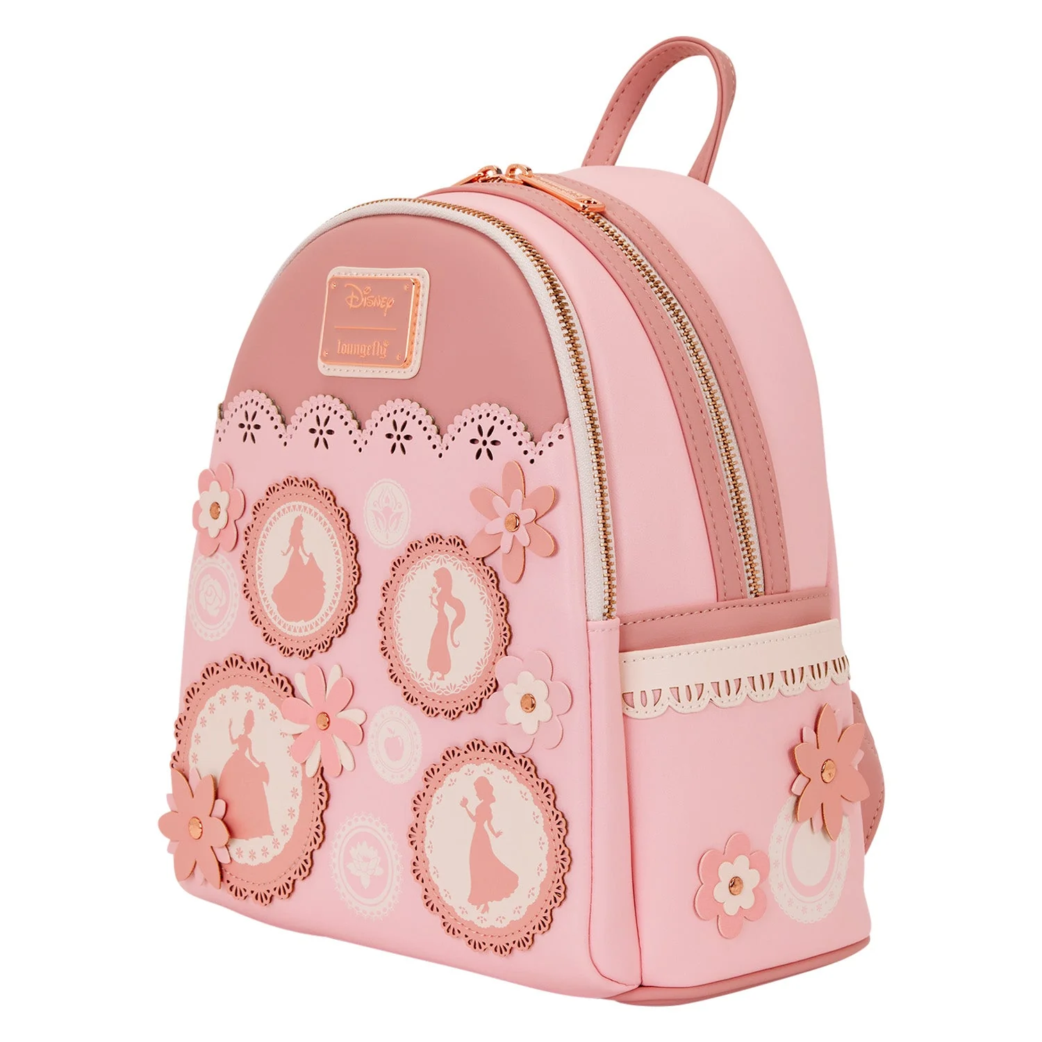 Loungefly x Disney Floral Pink Princess Silhouettes Mini Backpack - Image 2