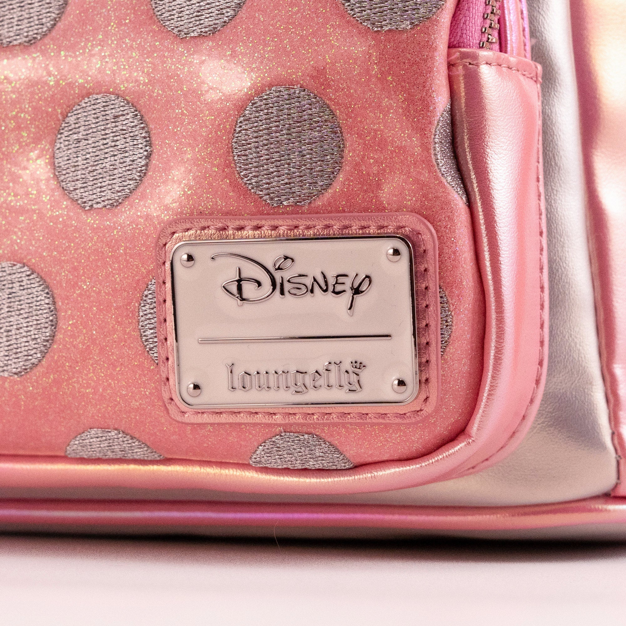 Loungefly x Disney Silver & Pink Minnie Mouse Mini Backpack - Image 2