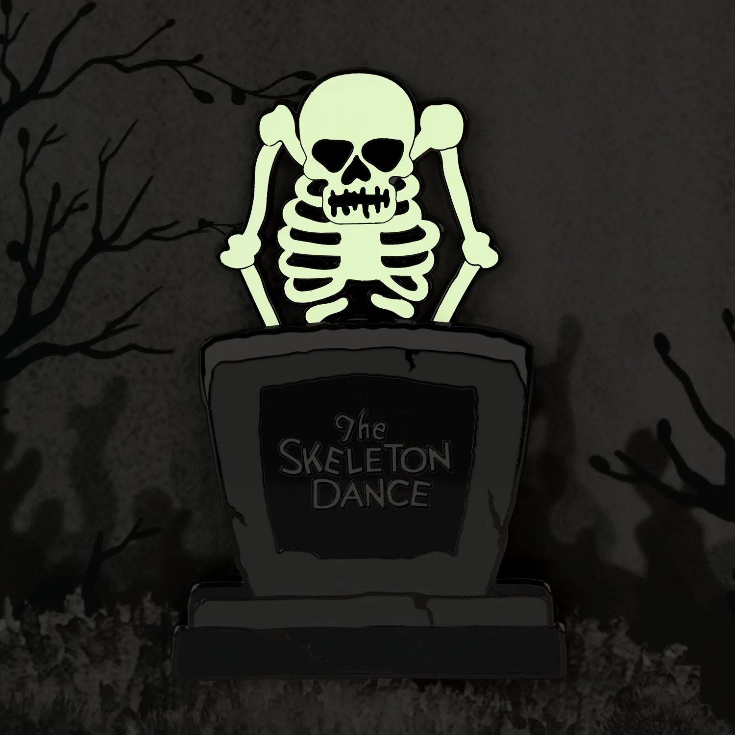 Loungefly x Disney Skeleton Dance Glow In The Dark Sliding 3" Collector Box Pin - Image 4