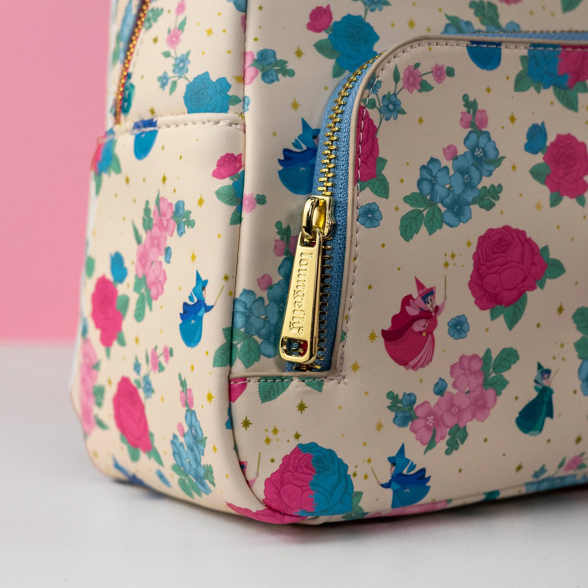 Loungefly x Disney Sleeping Beauty Floral Three Good Fairies Mini Backpack - Image 3
