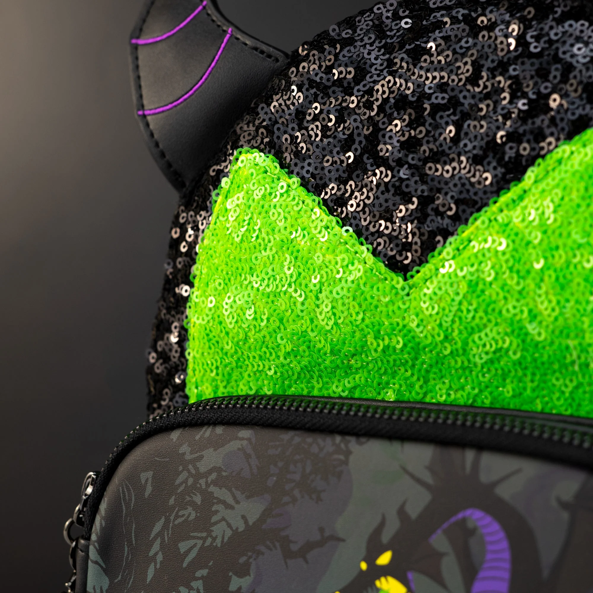 Loungefly x Disney Sleeping Beauty Maleficent Sequins Mini Backpack - Image 2