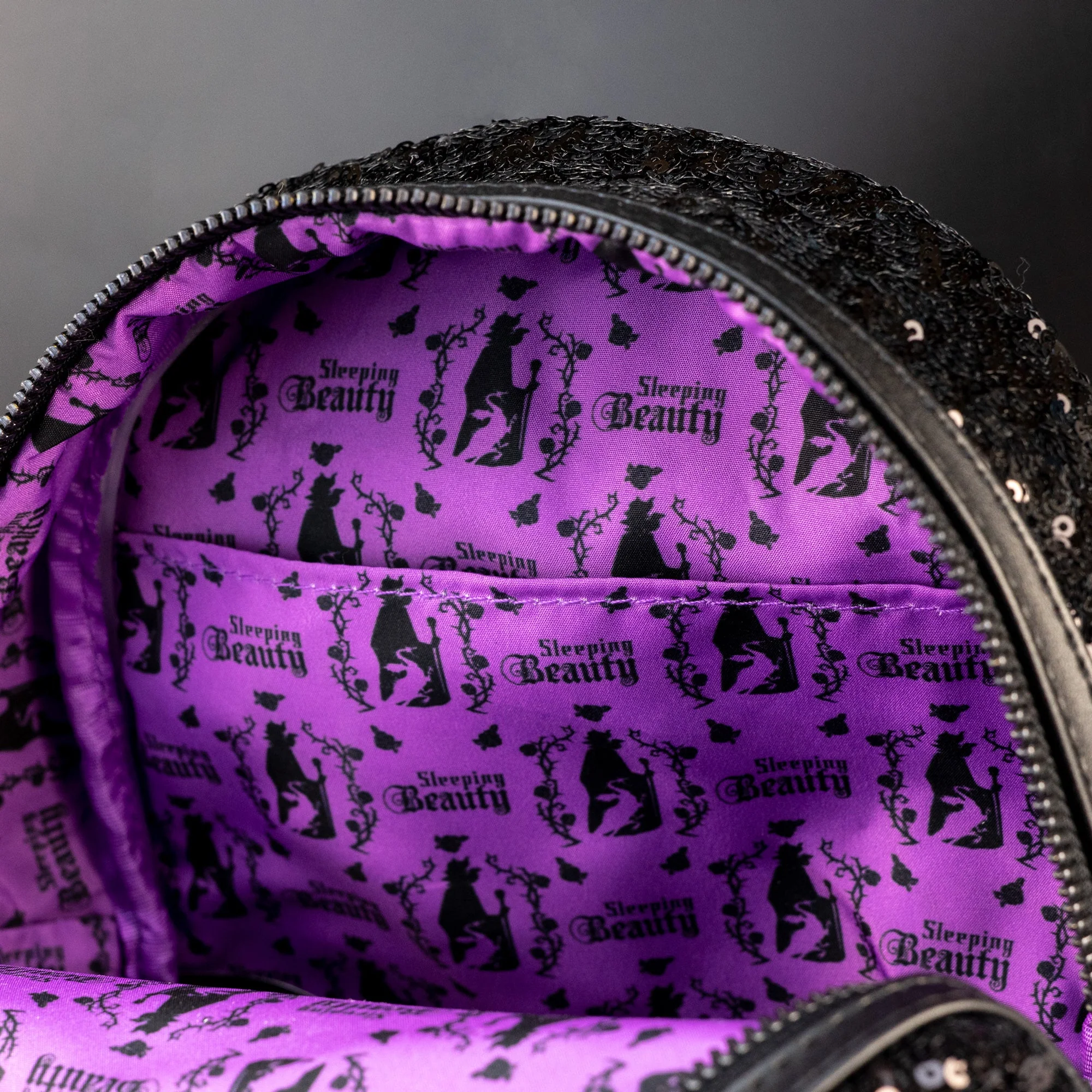 Loungefly x Disney Sleeping Beauty Maleficent Sequins Mini Backpack - Image 7