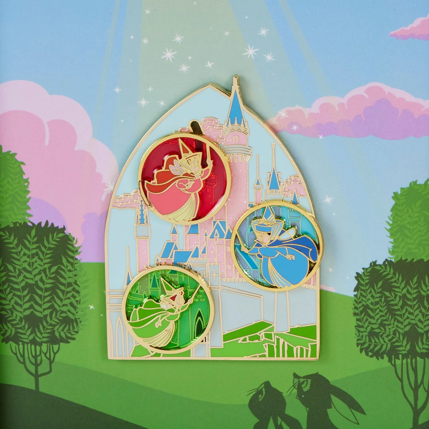 Loungefly x Disney Sleeping Beauty The Three Fairies 3 Inch Ltd Ed Pin - Image 2