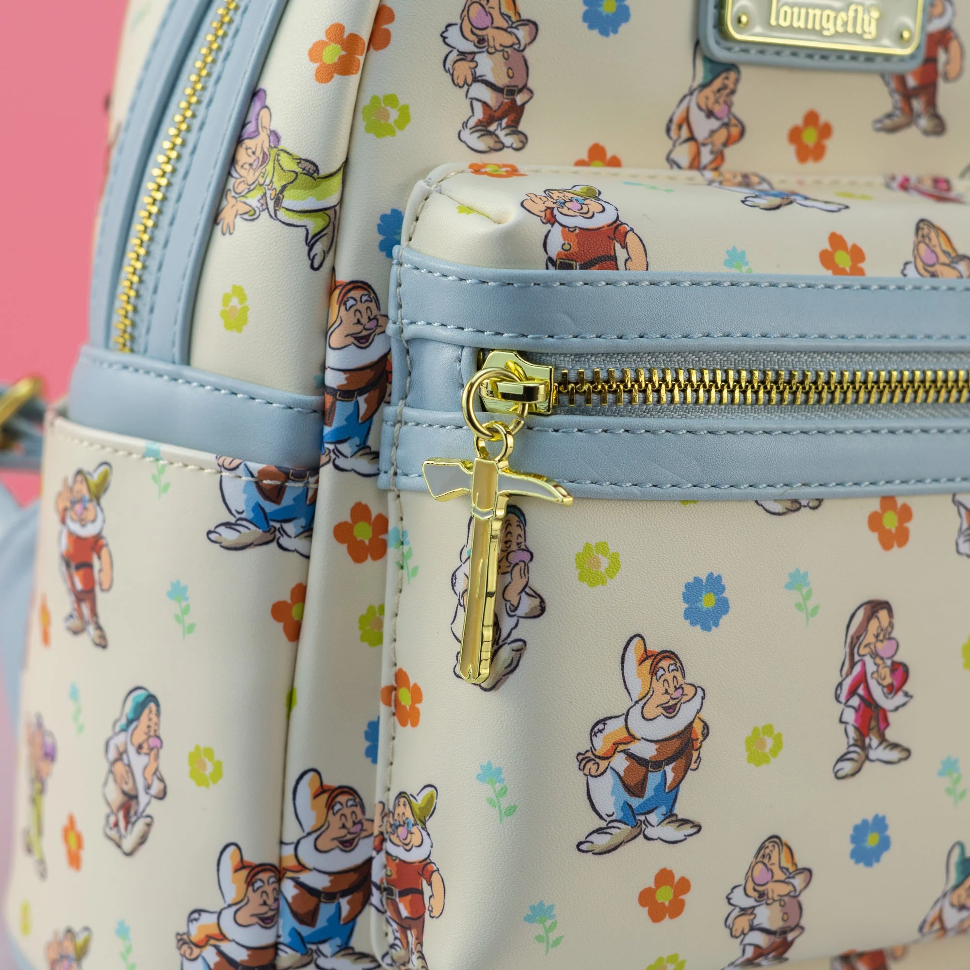Loungefly x Disney Snow White and the Seven Dwarfs Blue AOP Mini Backpack - Image 3