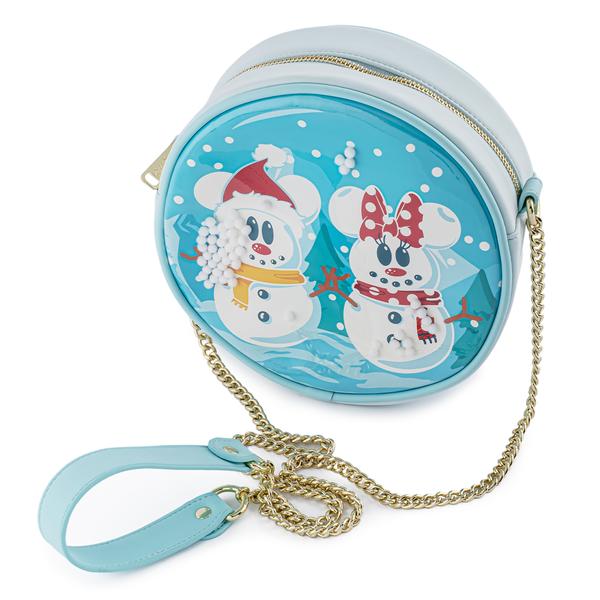 Loungefly x Disney Snowman Mickey and Minnie Mouse Snow Globe Crossbody Bag - Image 2