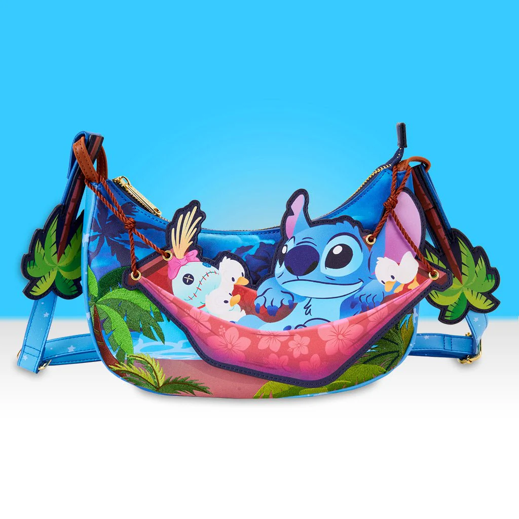 Loungefly x Disney Stitch Camping Cuties Hammock Crossbody