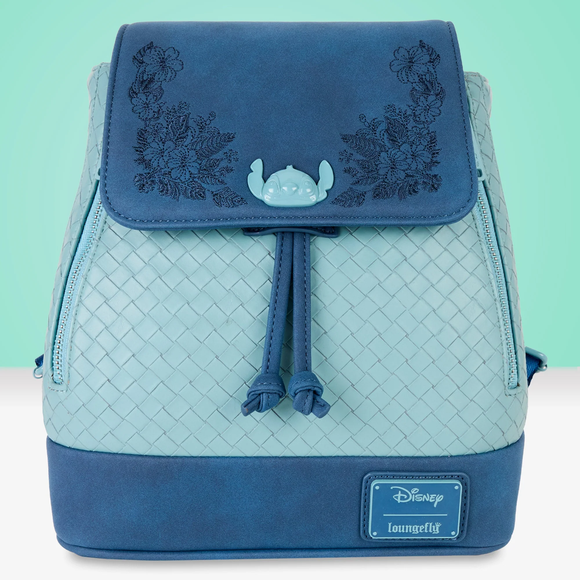 Loungefly x Disney Stitch Embroidered Floral Mini Backpack