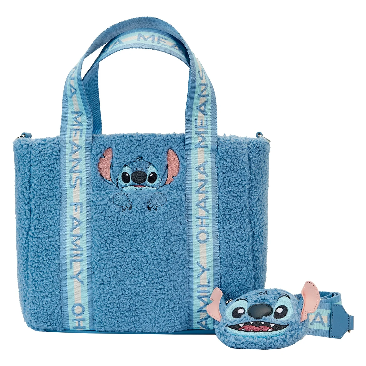 Loungefly x Disney Stitch Plush Tote Bag with coin pouch - Image 2