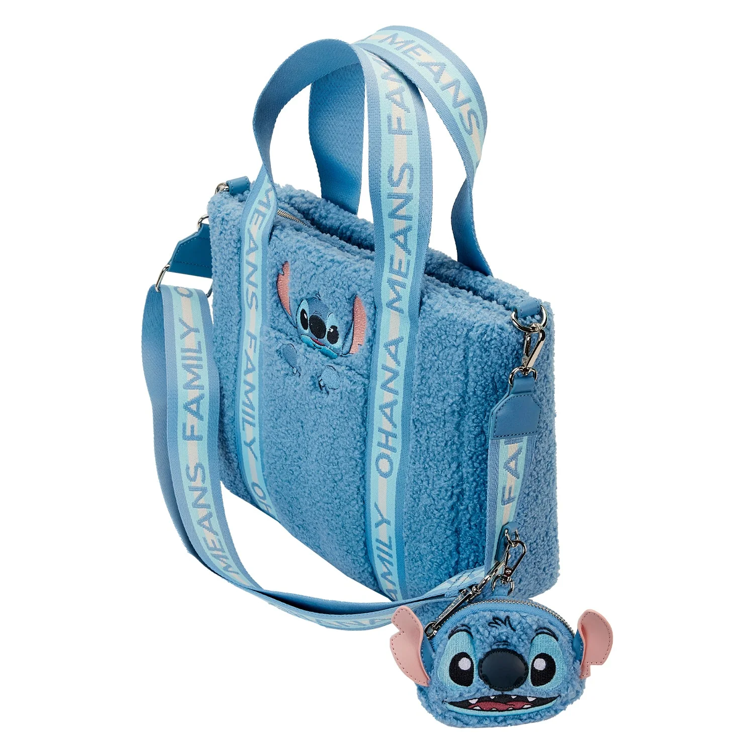 Loungefly x Disney Stitch Plush Tote Bag with coin pouch - Image 4