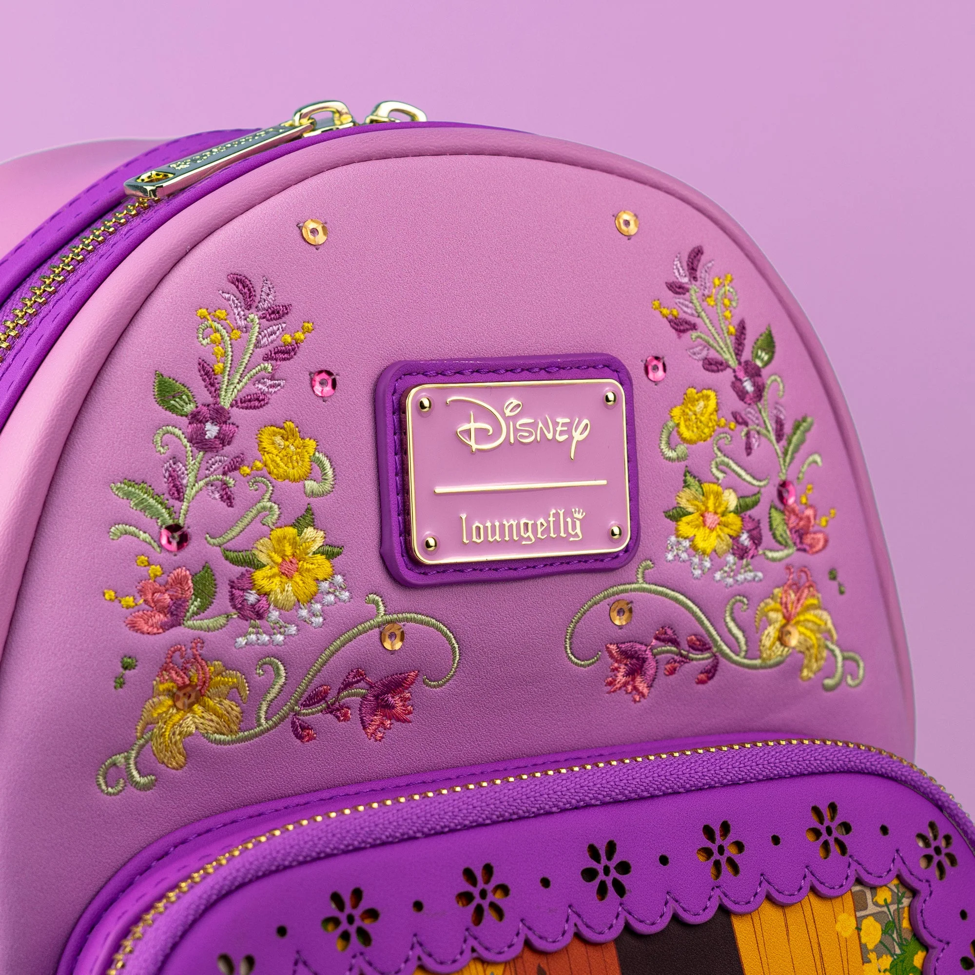 Loungefly x Disney Tangled Rapunzel Die Cut Window Scene Mini Backpack - Image 2