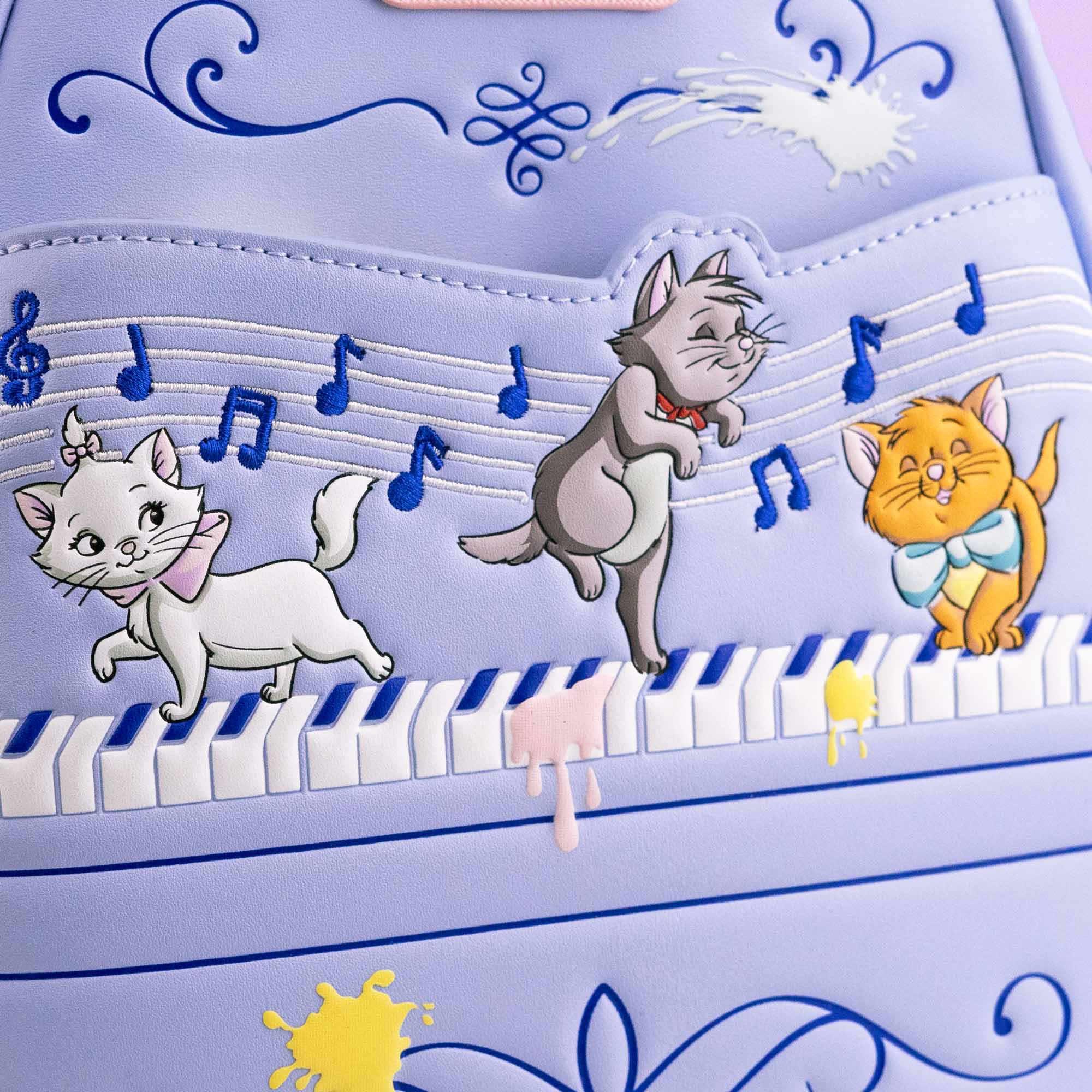 Loungefly x Disney The Aristocats Kittens Piano Paint Scene Mini Backpack - Image 3