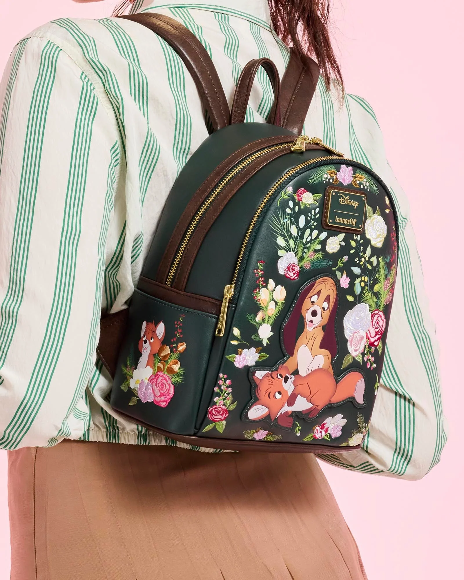 Loungefly x Disney The Fox And The Hound Floral Mini Backpack - Image 2
