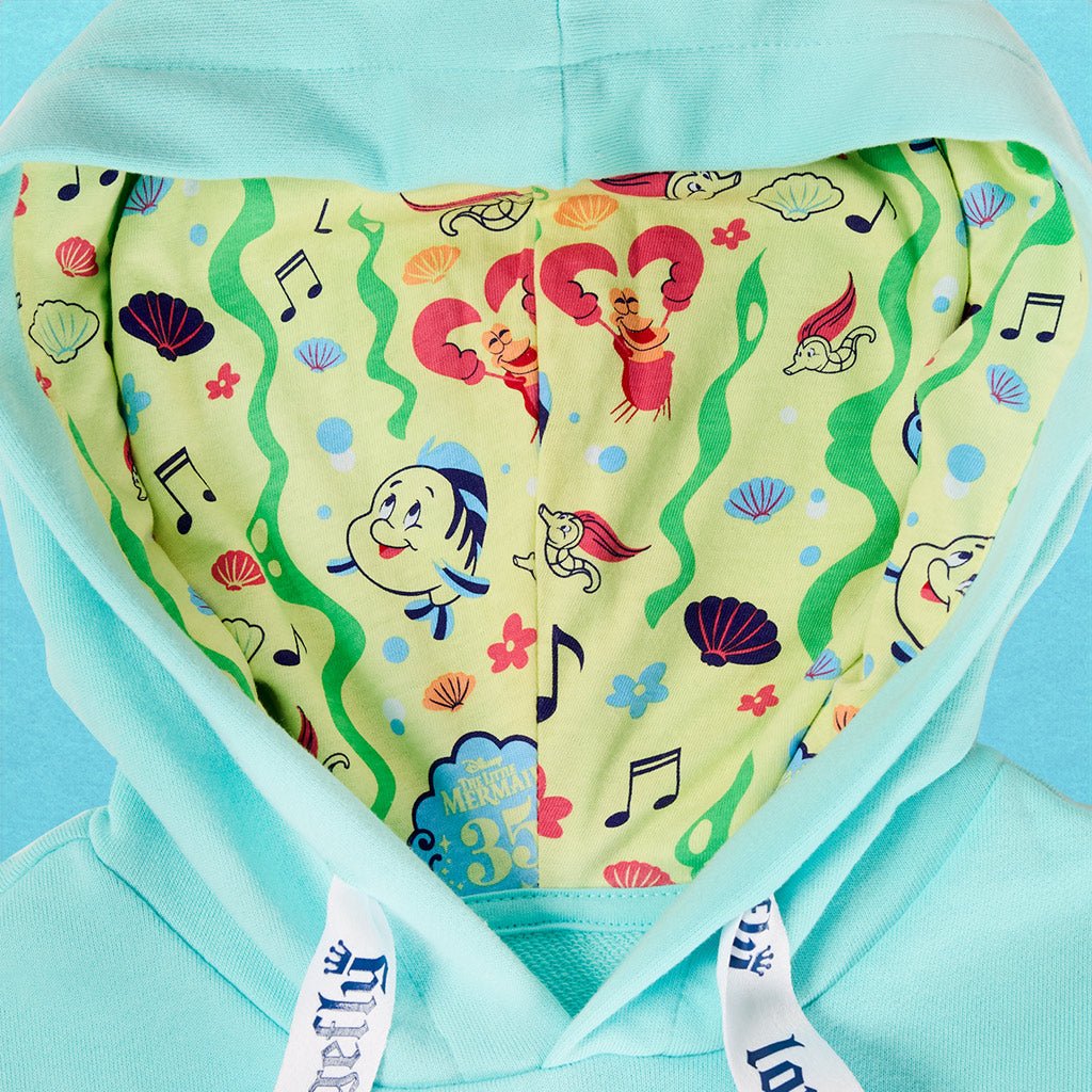 Loungefly x Disney The Little Mermaid Ariel and Flounder Unisex Hoodie - Image 3