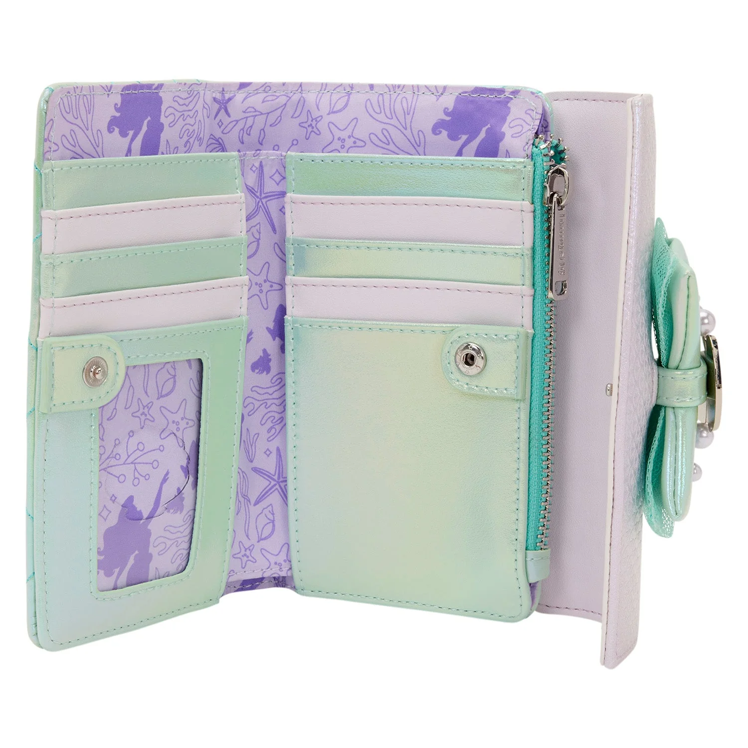 Loungefly x Disney The Little Mermaid Iridescent Pearl Flap Wallet - Image 4