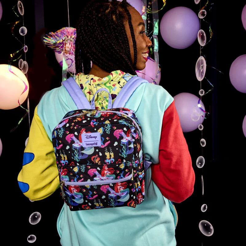 Loungefly x Disney The Little Mermaid Life is The Bubbles AOP Nylon Backpack - Image 2