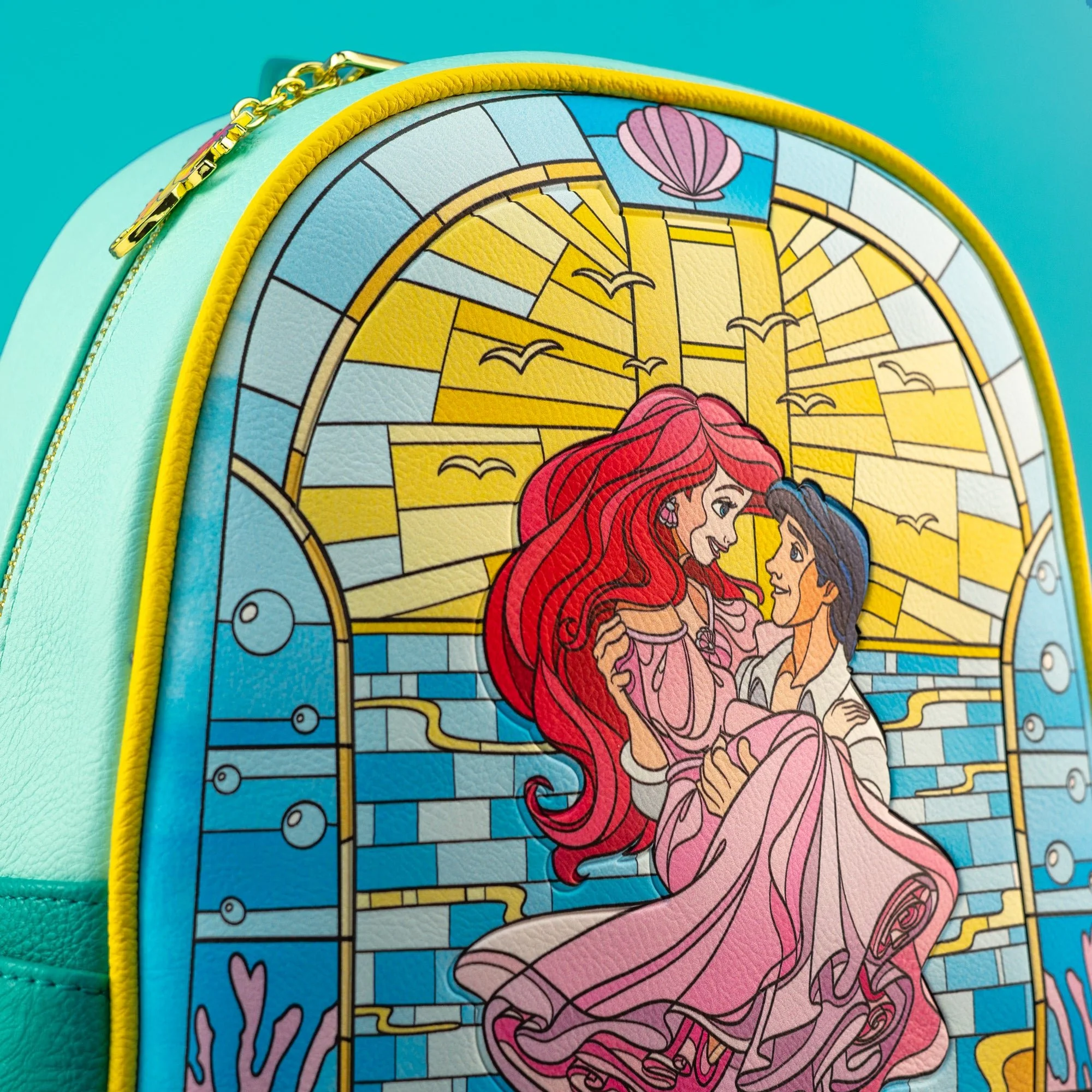 Loungefly x Disney The Little Mermaid Stained Glass Artwork Mini Backpack - Image 2