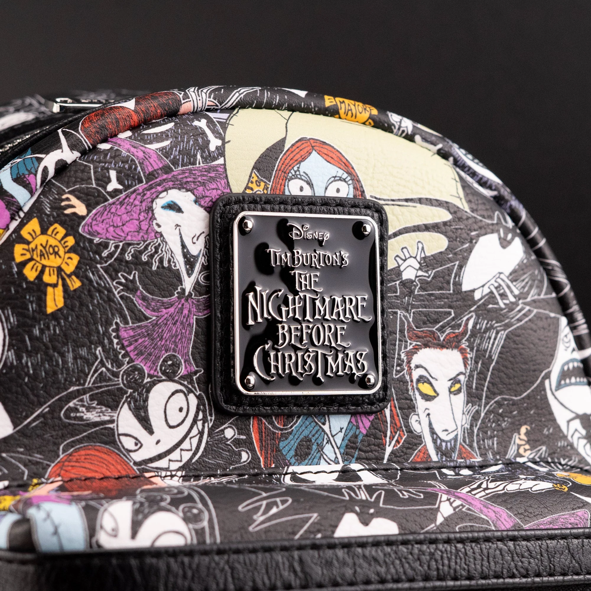 Loungefly x Disney The Nightmare Before Christmas Character All Over Print Mini Backpack - Image 2