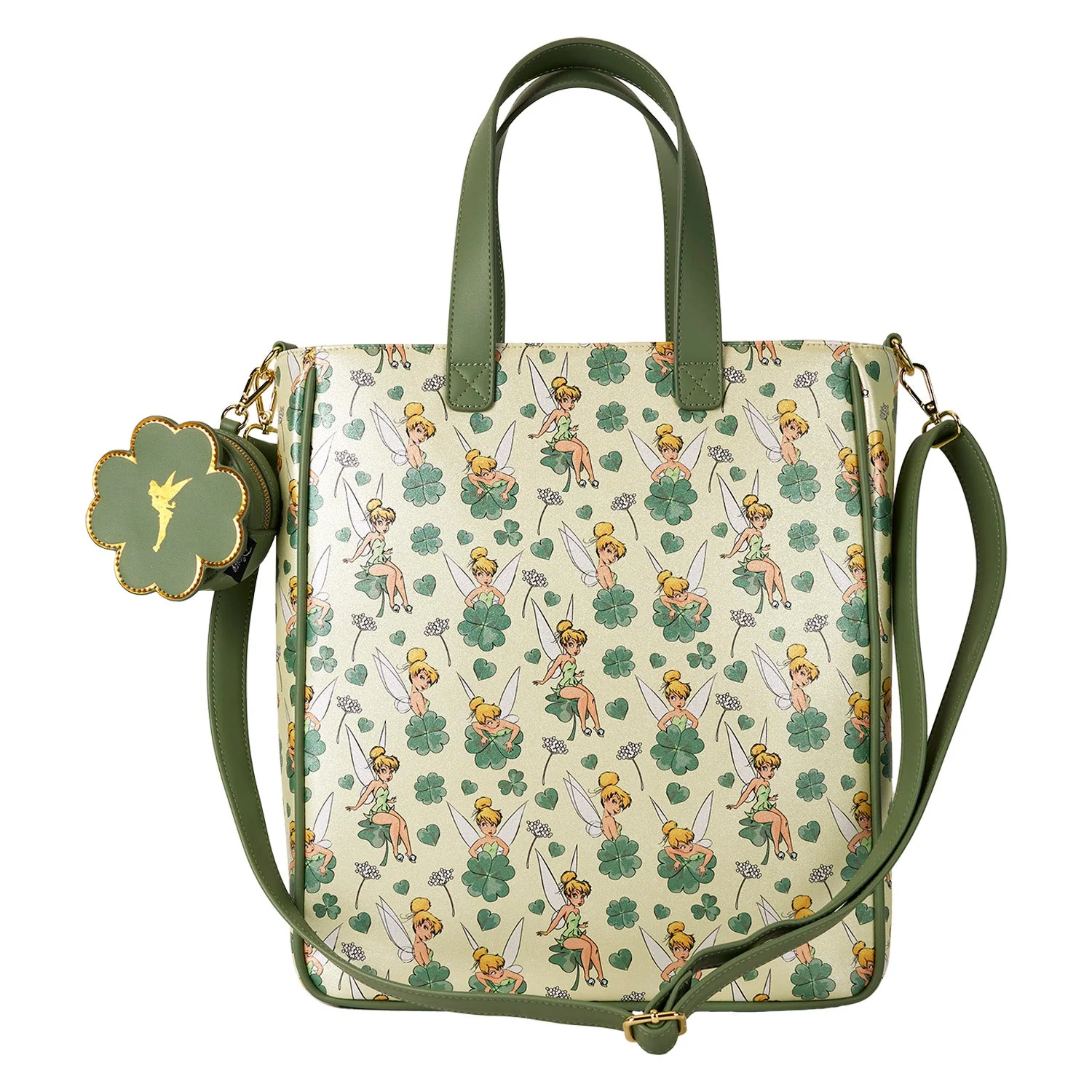 Loungefly x Disney Tinker Bell Four-Leaf Clover Tote Bag with Coin Bag - Image 2