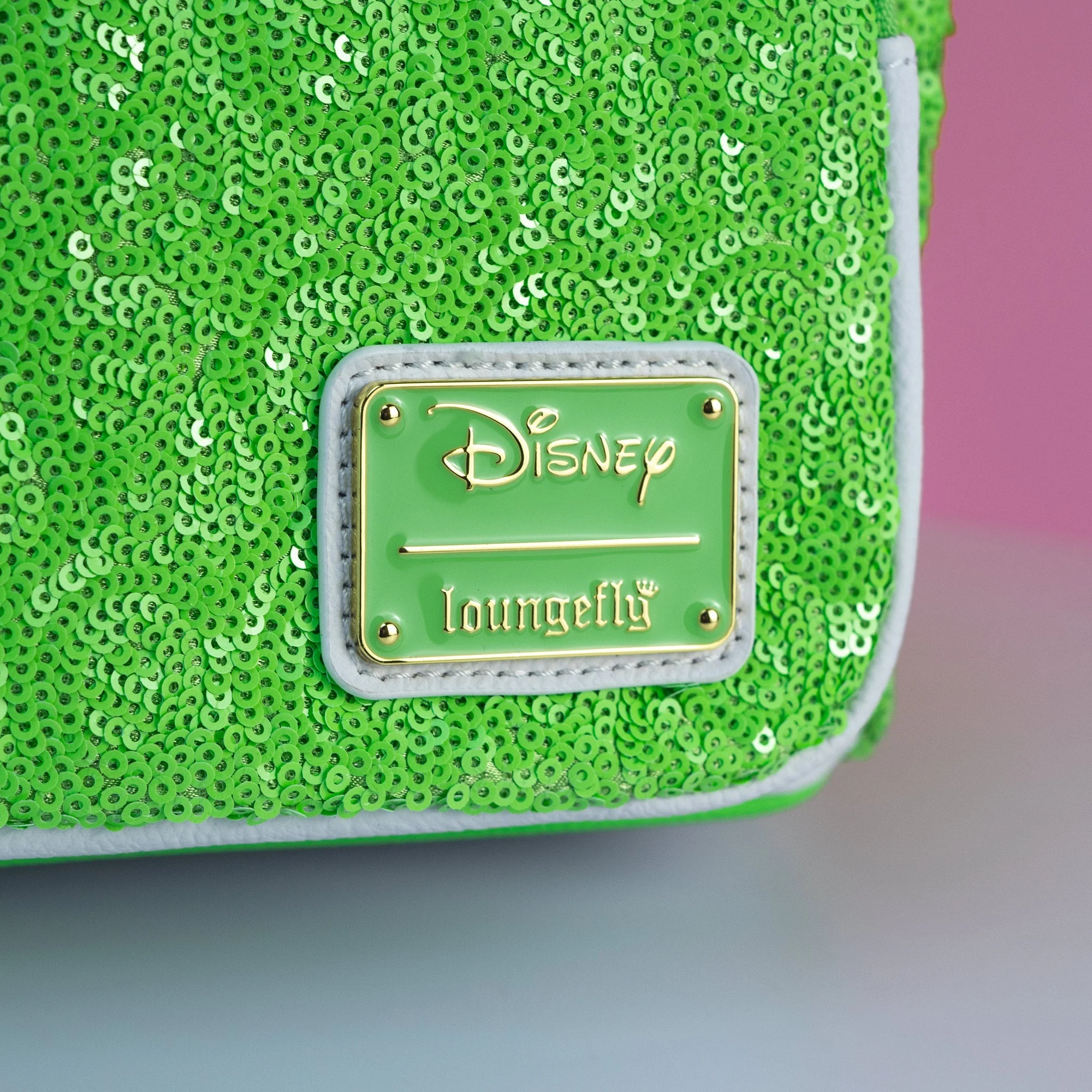 Loungefly x Disney Tinkerbell Green Sequin Mini Backpack - Image 2