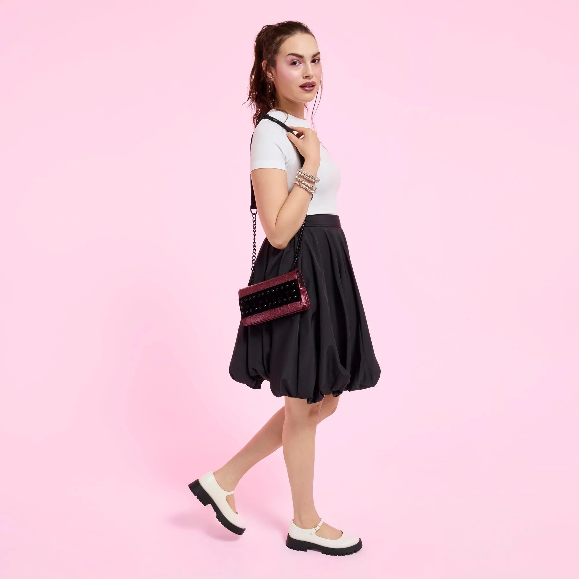 Loungefly x Disney Villains Studded Velvet Clutch Crossbody Bag - Image 3