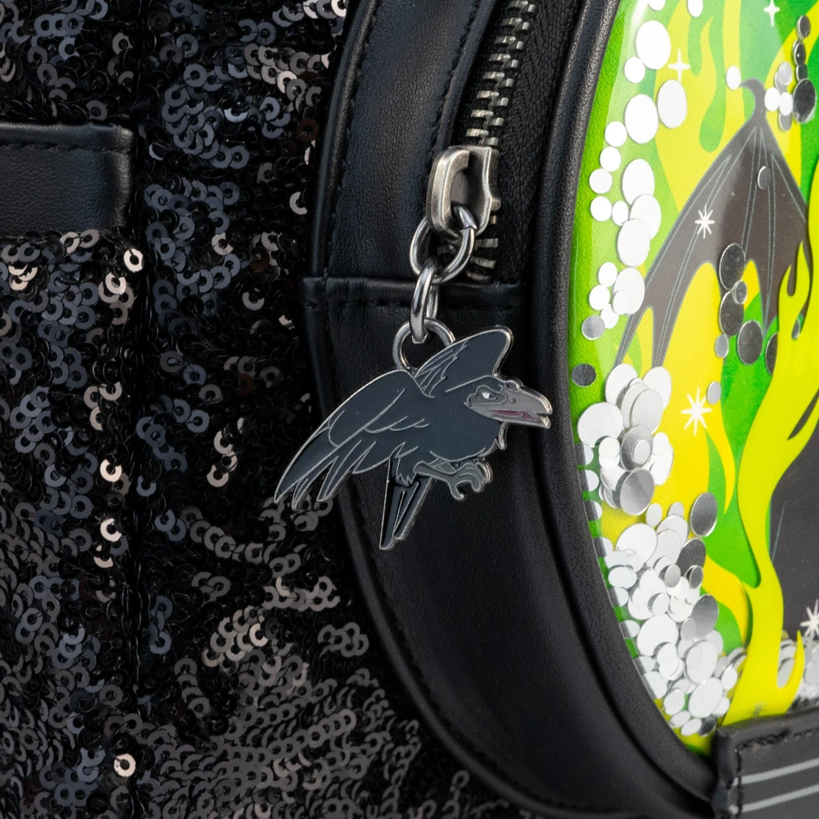 Loungefly x Disney Villains Maleficent Dragon Sequin Globe Mini Backpack - Image 2