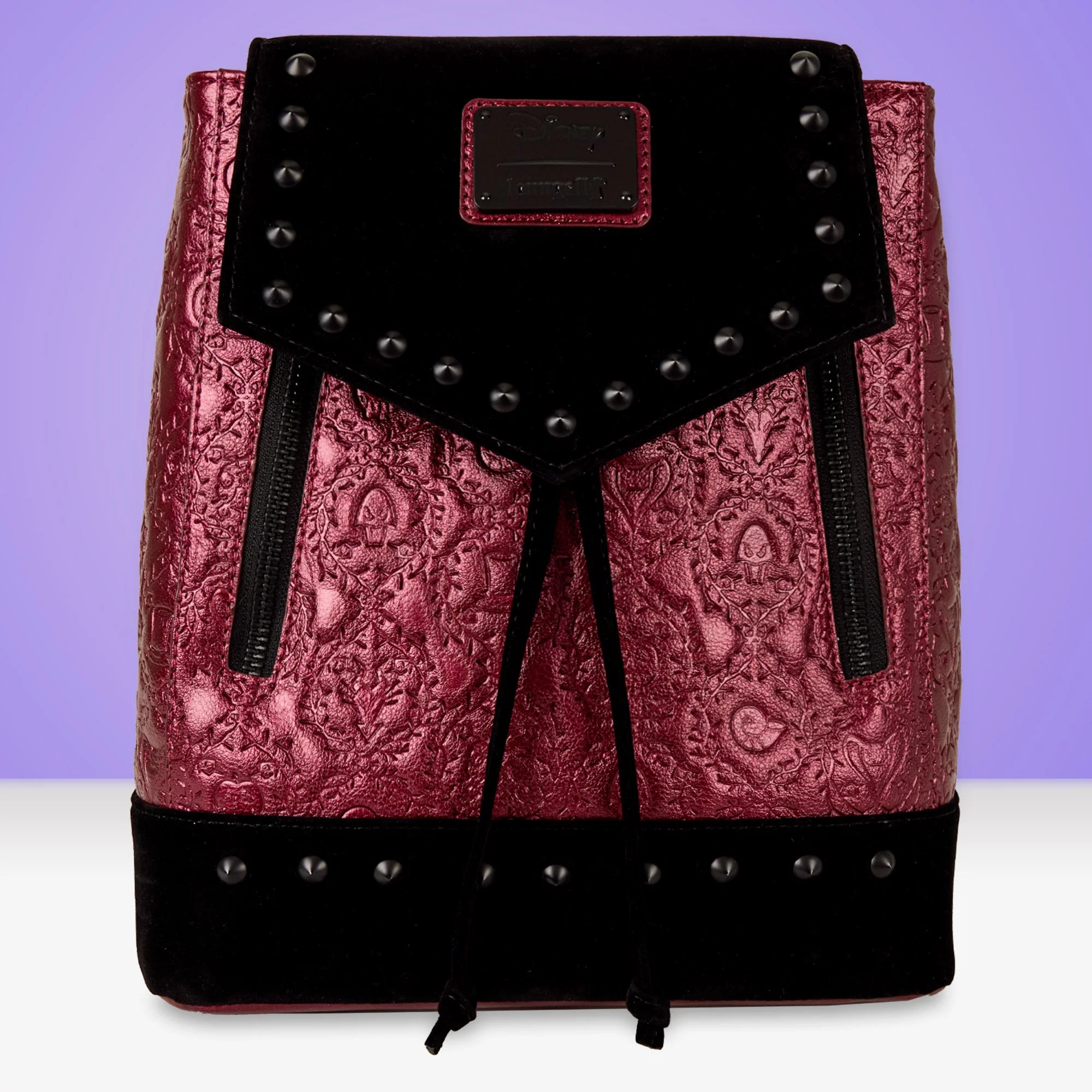Loungefly x Disney Villains Studded Velvet Mini Backpack