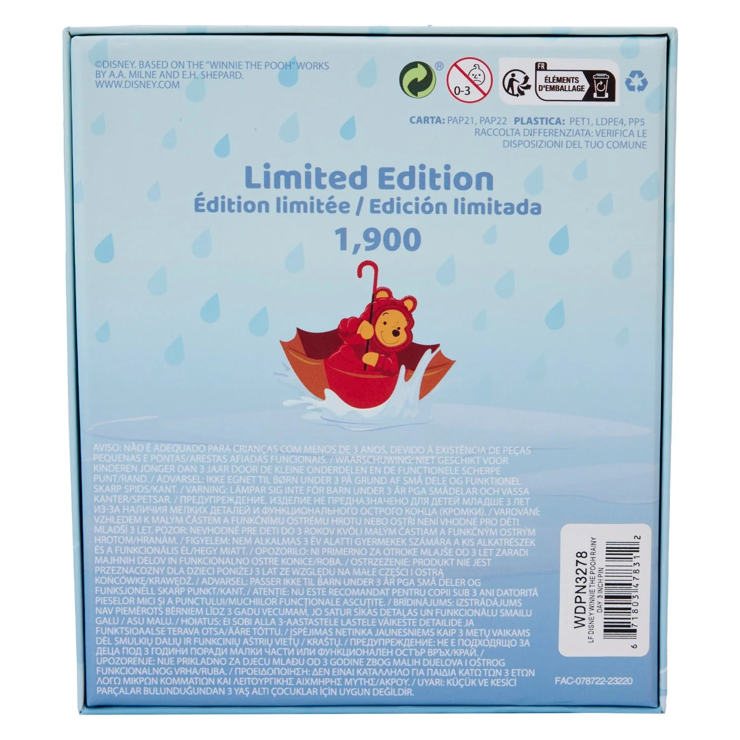 Loungefly x Disney Winnie The Pooh and Friends Rainy Day 3 Inch Sliding Pin - Image 8