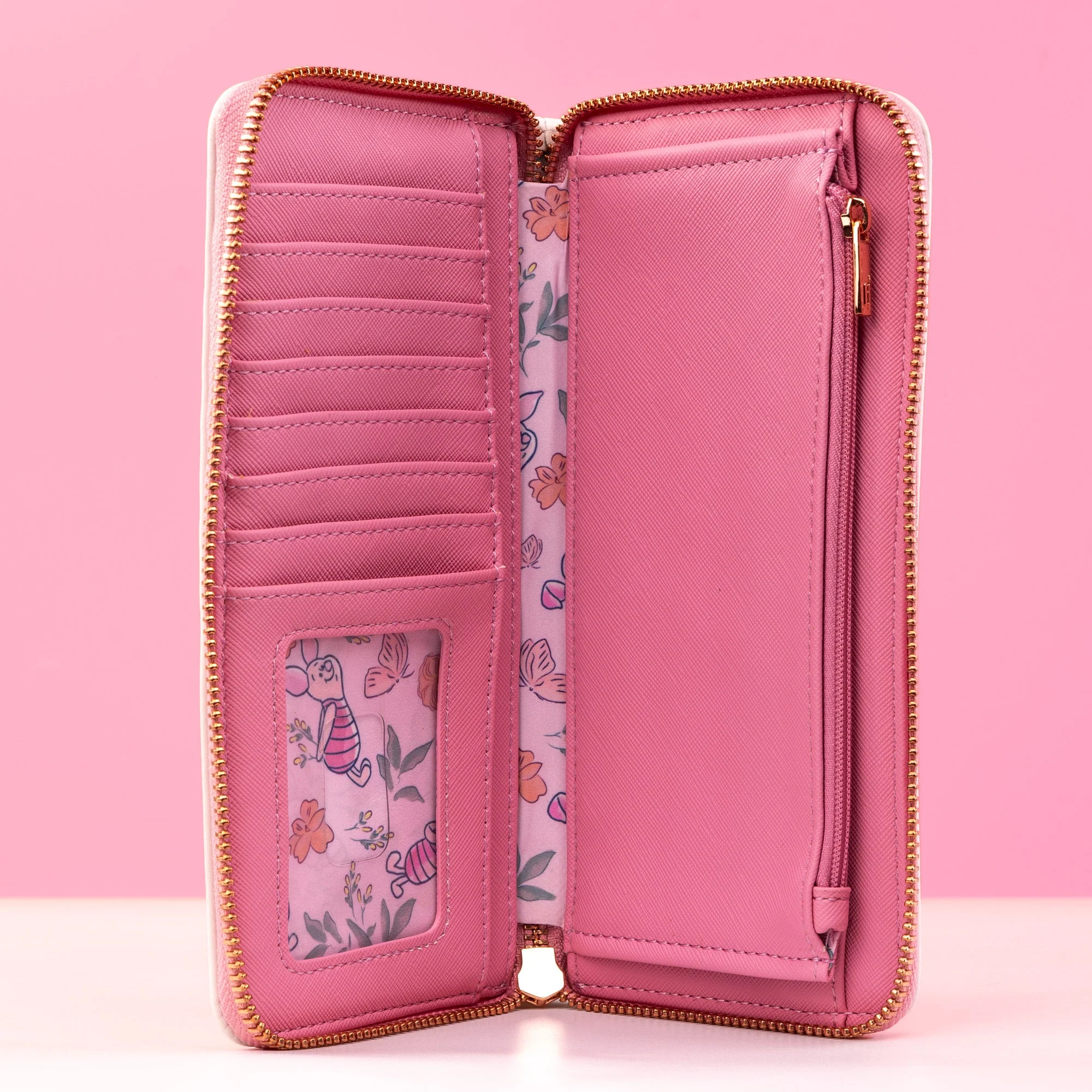 Loungefly x Disney Winnie the Pooh Piglet Floral Zip Around Purse - Image 3