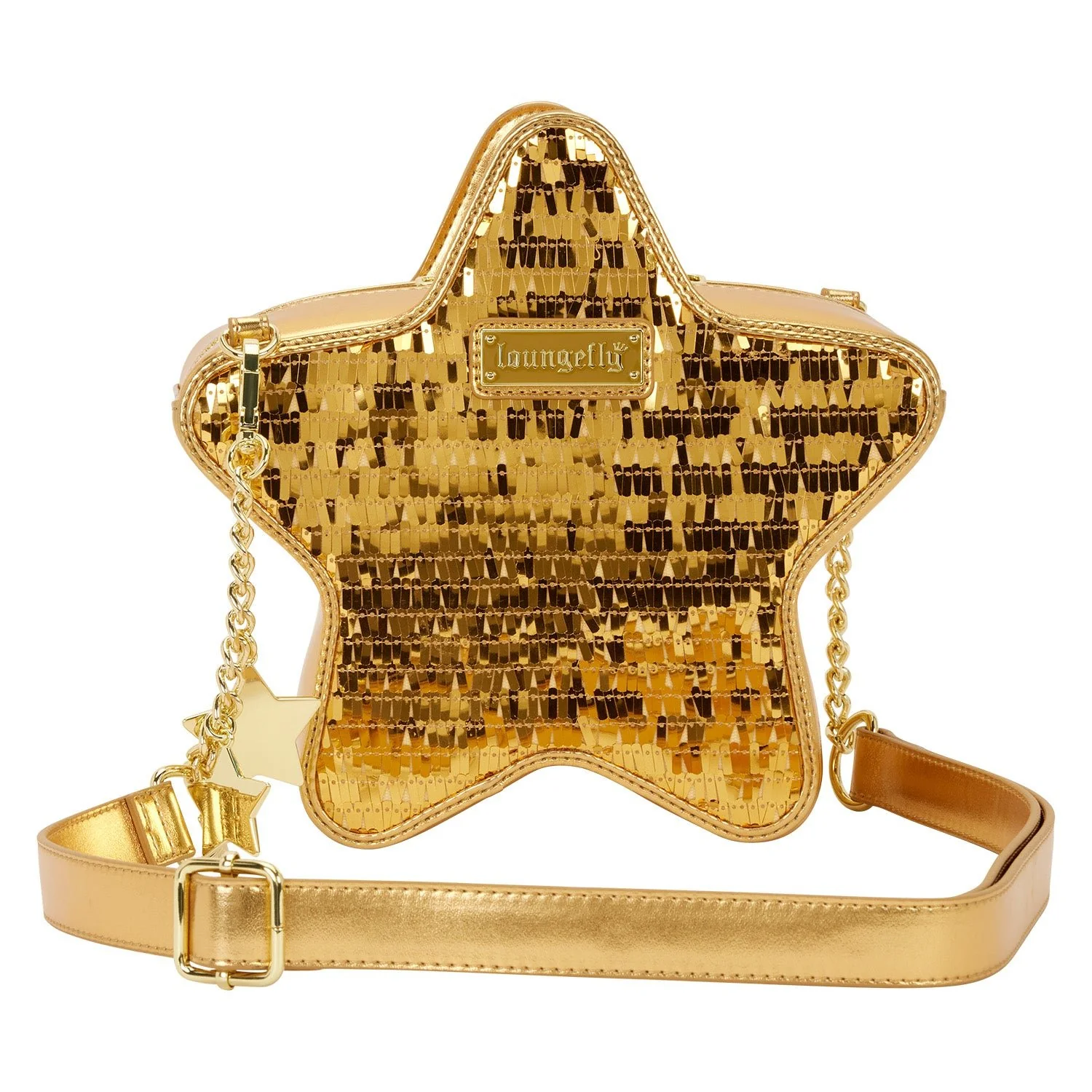 Loungefly Originals Figural Gold Stars Sequin Crossbody Bag - Image 3