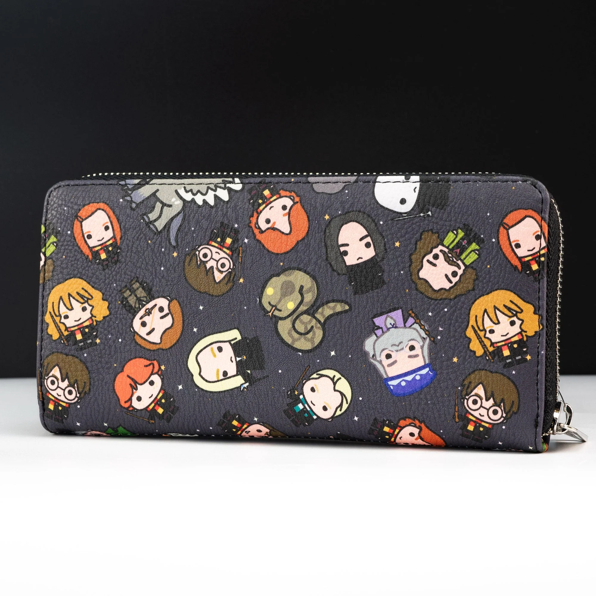 Loungefly x Harry Potter Chibi Black Chibi Character Print Zip Around Wallet - Image 2