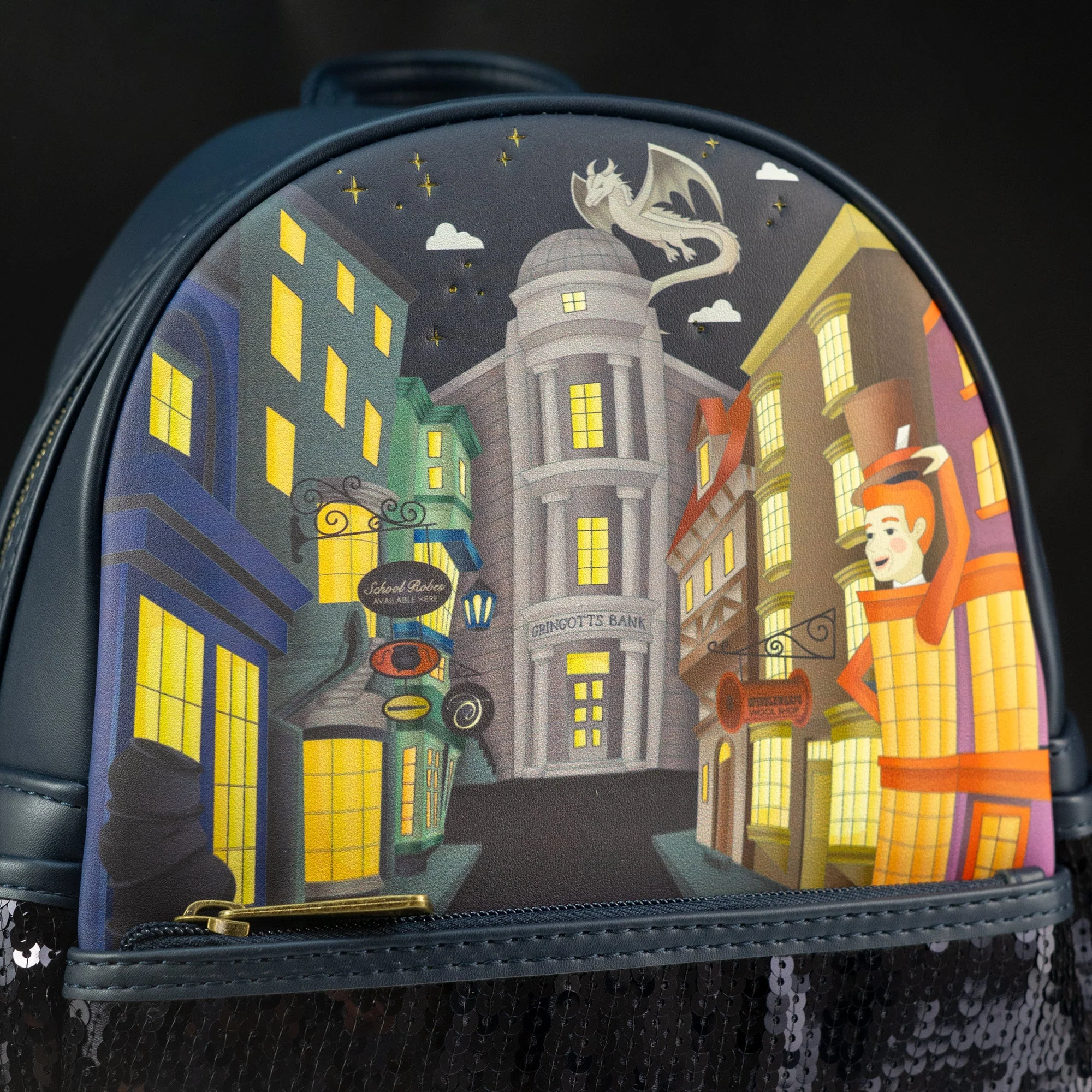 Loungefly x Harry Potter Diagon Alley Sequin Mini Backpack - Image 3