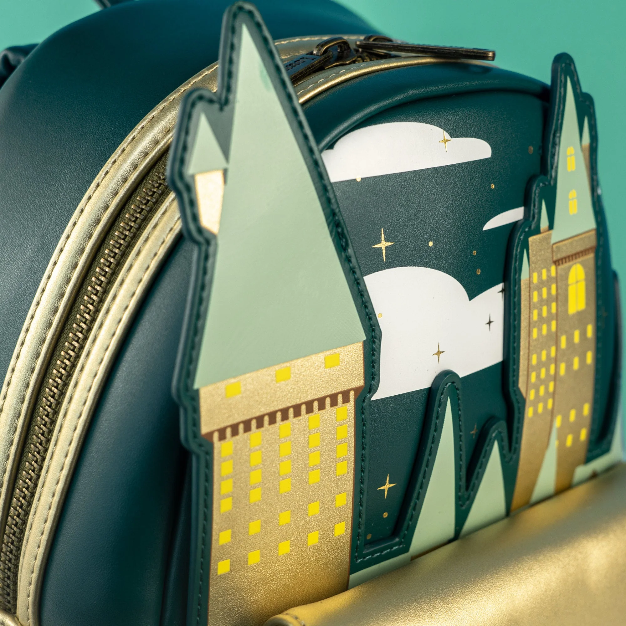 Loungefly x Harry Potter Golden Hogwarts Castle Mini Backpack - Image 4