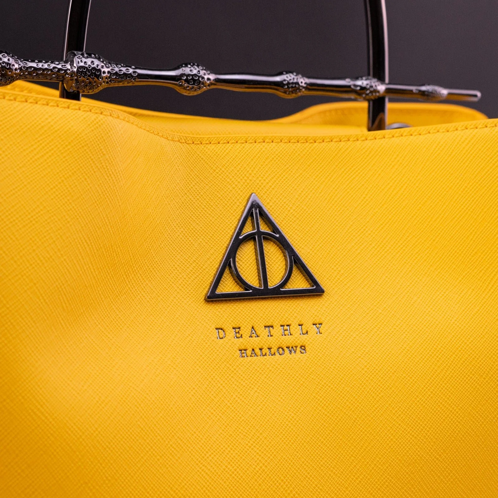 Loungefly x Harry Potter House Hufflepuff Yellow Saffiano Elder Wand Crossbody Handbag - Image 3