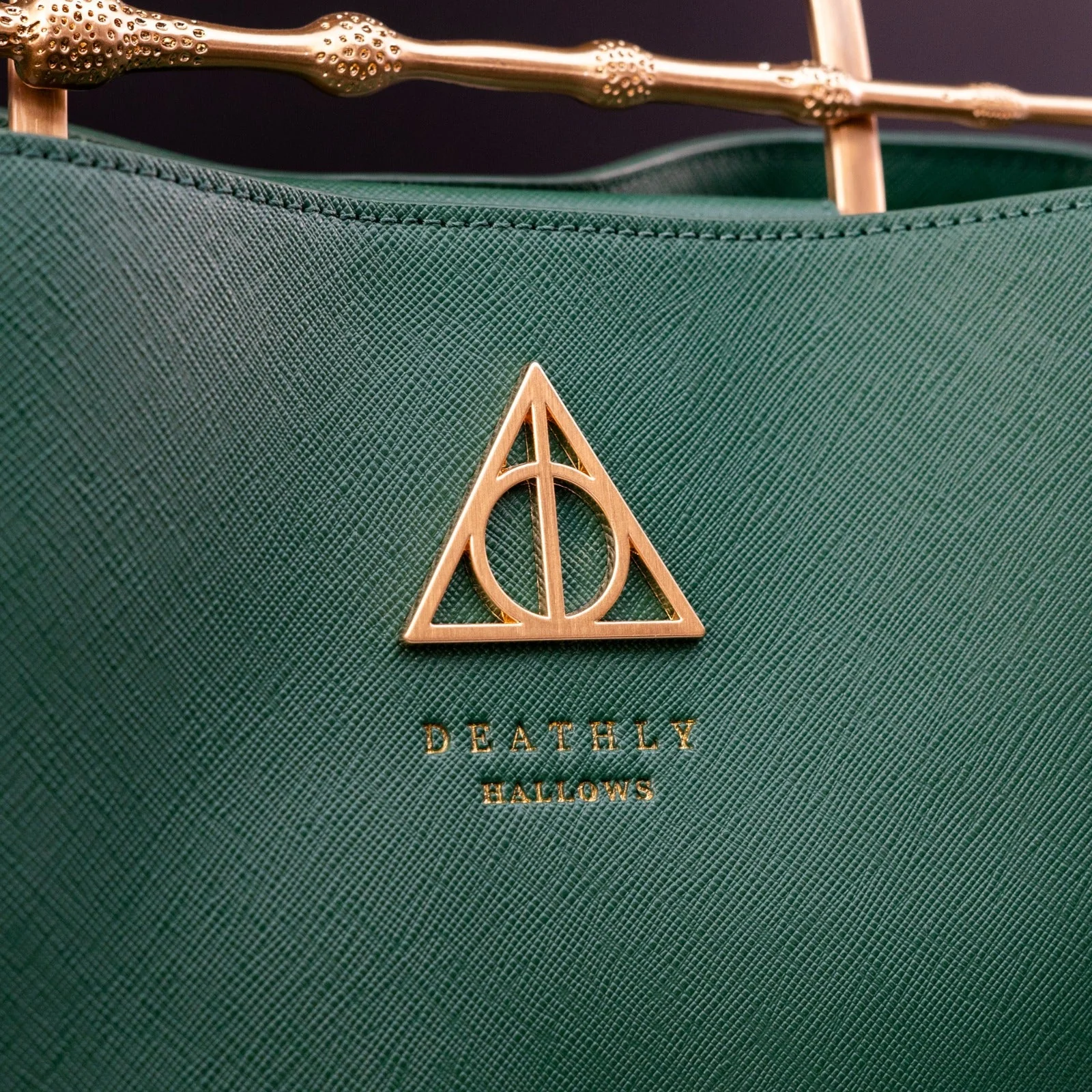 Loungefly x Harry Potter House Slytherin Green Saffiano Elder Wand Crossbody Handbag - Image 2