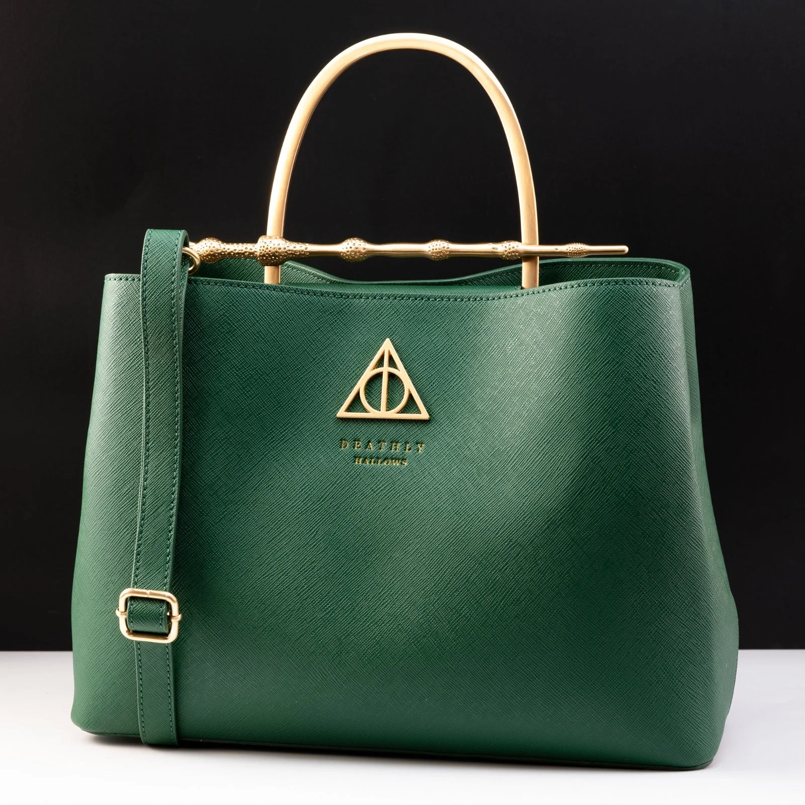 Loungefly x Harry Potter House Slytherin Green Saffiano Elder Wand Crossbody Handbag - Image 3