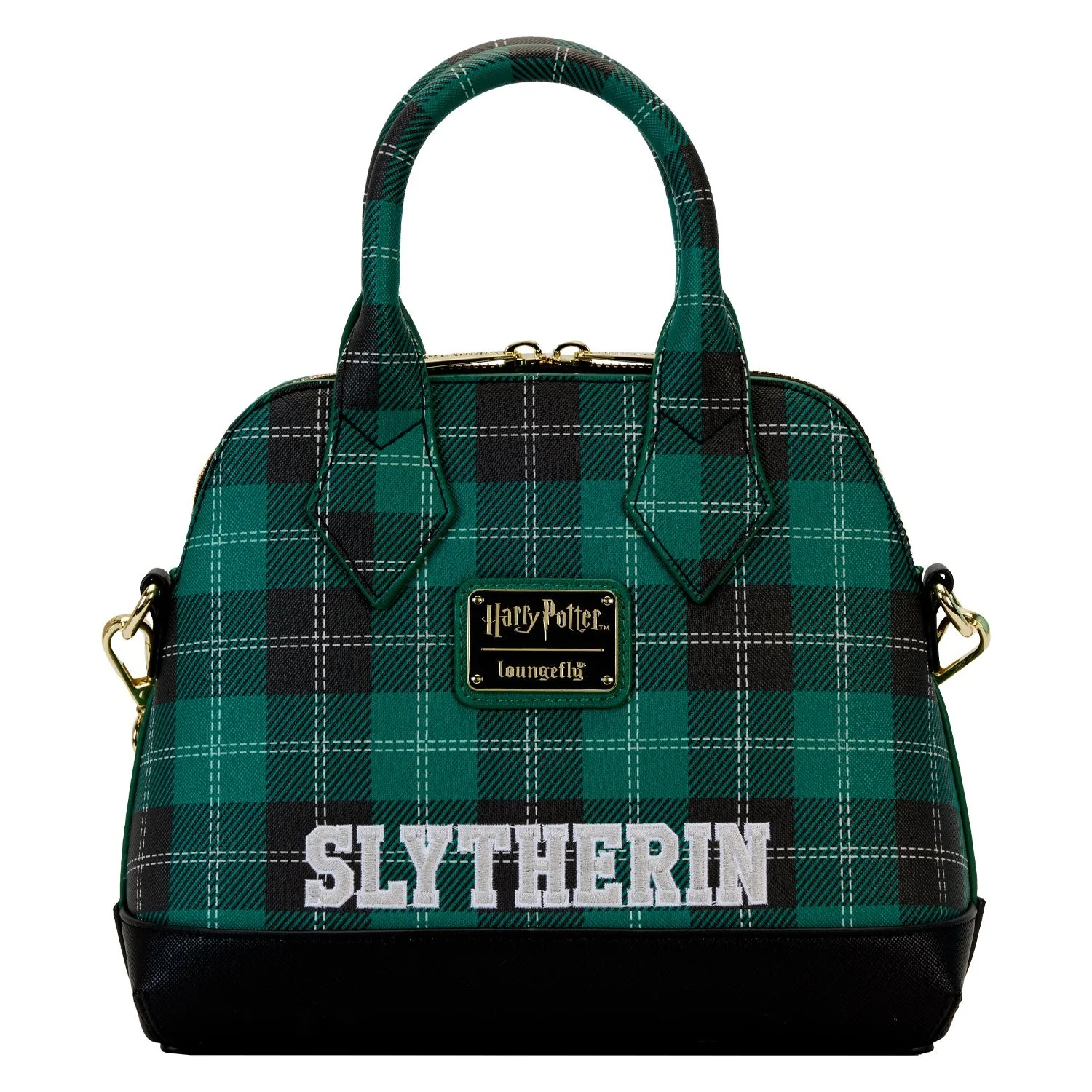 Loungefly x Harry Potter Slytherin Varsity Plaid Crossbody Bag - Image 5