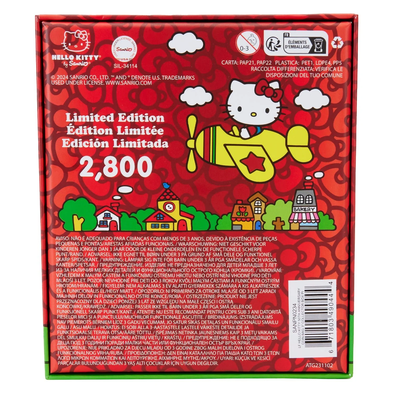 Loungefly x Sanrio Hello Kitty 50th Anniversary Coin Bag 3 Inch Pin - Image 4