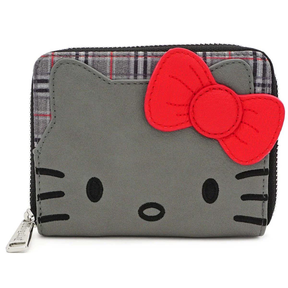 Loungefly x Hello Kitty Grey Plaid Zip Around Purse - Image 2