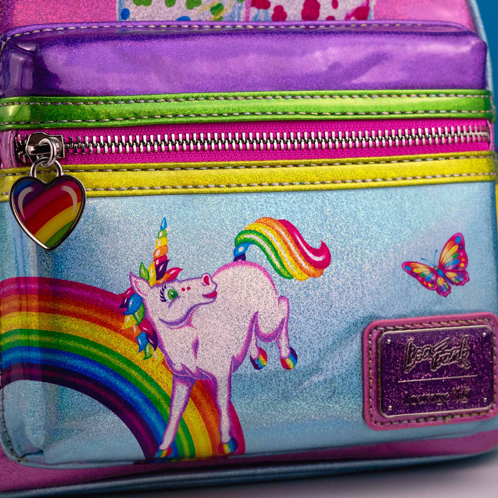 Loungefly x Lisa Frank Glitter Colour Block Mini Backpack - Image 5