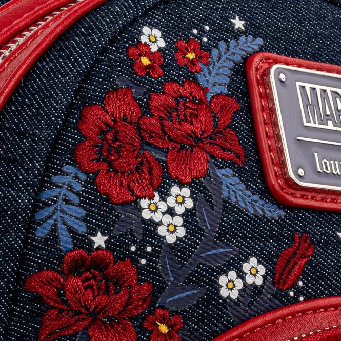 Loungefly x Marvel Captain America 80th Anniversary Floral Shield Mini Backpack - Image 5