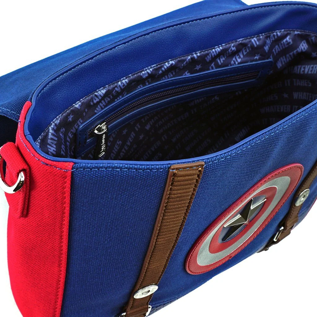 Loungefly x Marvel Captain America Endgame Hero Canvas Messenger Bag - Image 2