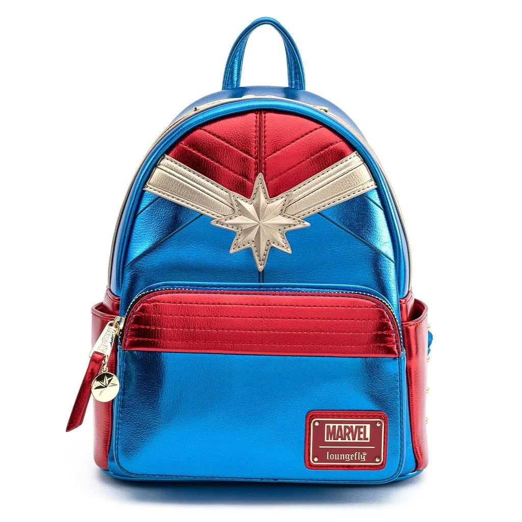 Loungefly X Marvel Classic Captain Marvel Metallic Mini Backpack - Image 2