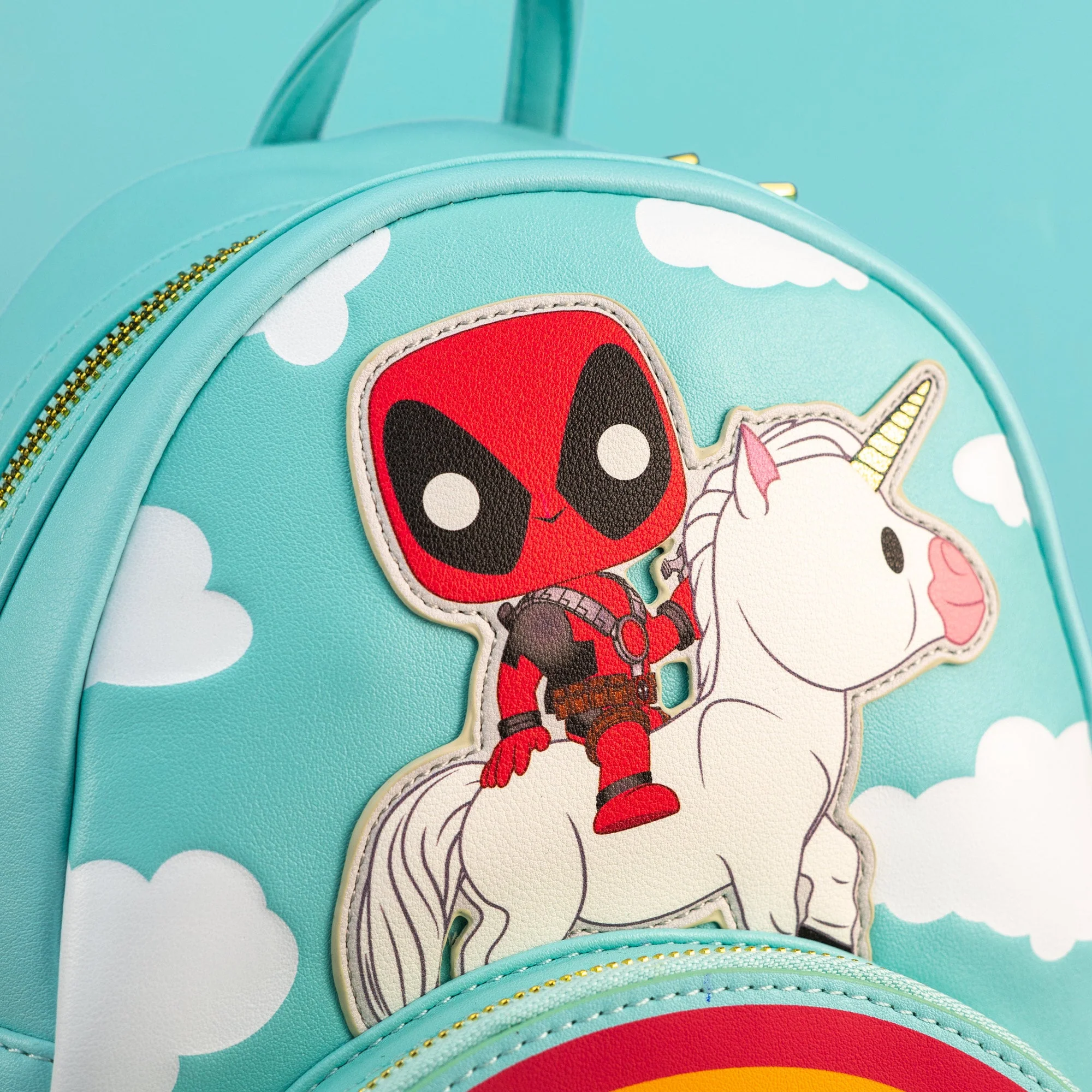 Loungefly x Marvel Deadpool 30th Anniversary Unicorn Rainbow Mini Backpack - Image 2