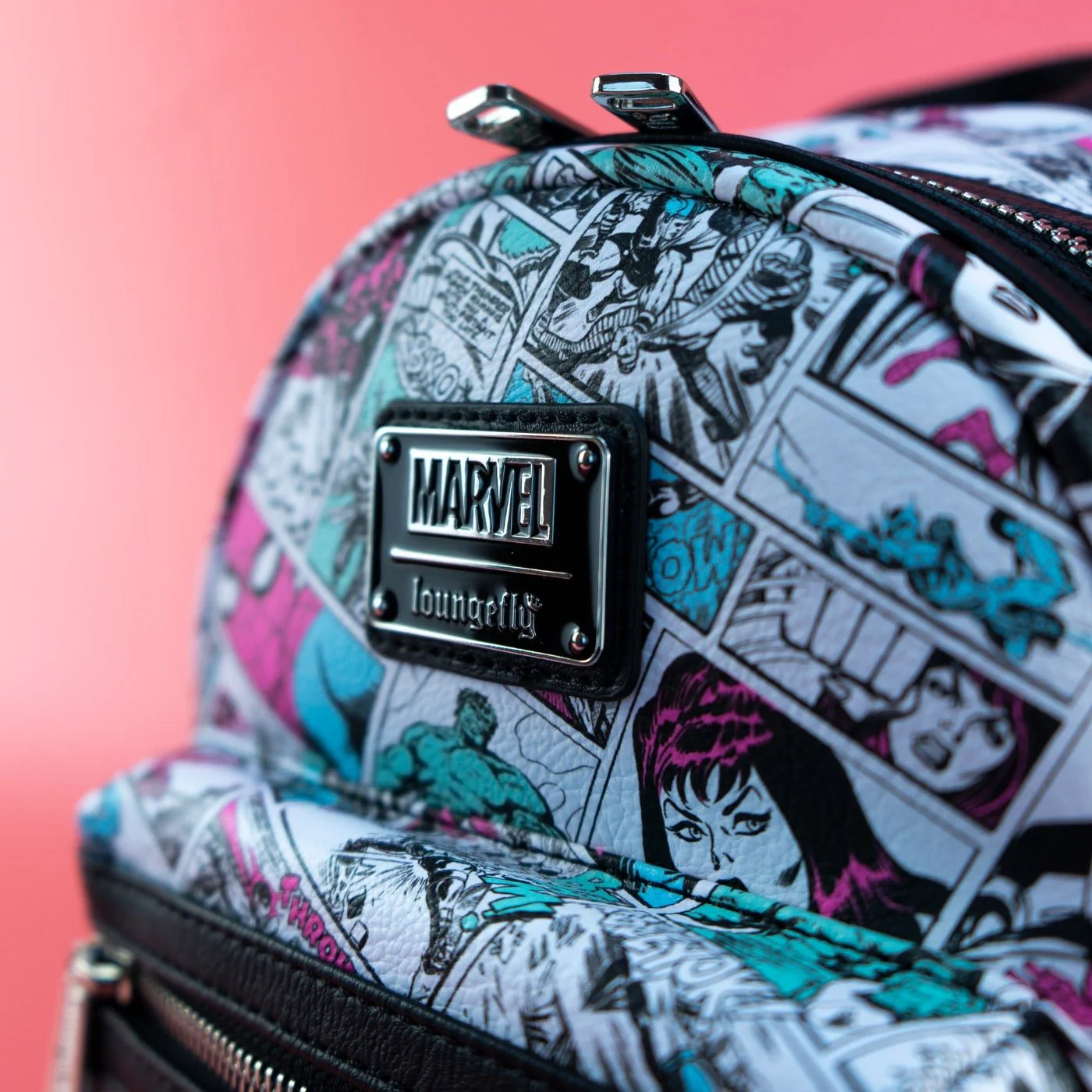 Loungefly x Marvel Classic Comic Strip Print Mini Backpack - Image 2