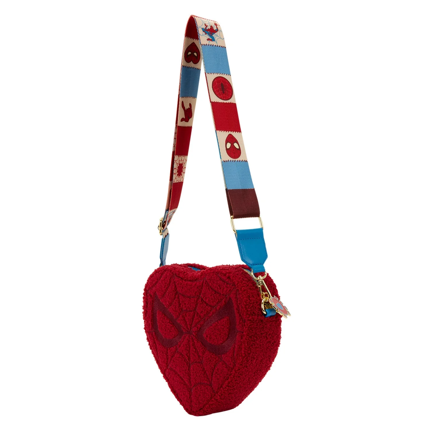 Loungefly x Marvel Spider-Man Sherpa Heart Crossbody Bag - Image 3