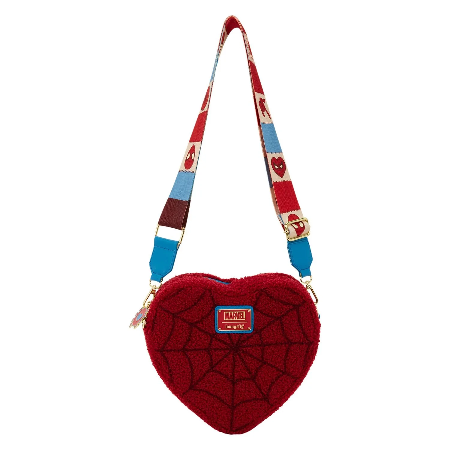 Loungefly x Marvel Spider-Man Sherpa Heart Crossbody Bag - Image 4